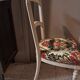 Empire style chair redone in velvet fabric, old floral pattern, 1900