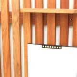 Large vintage coat rack with mirror and rack made of teak wood