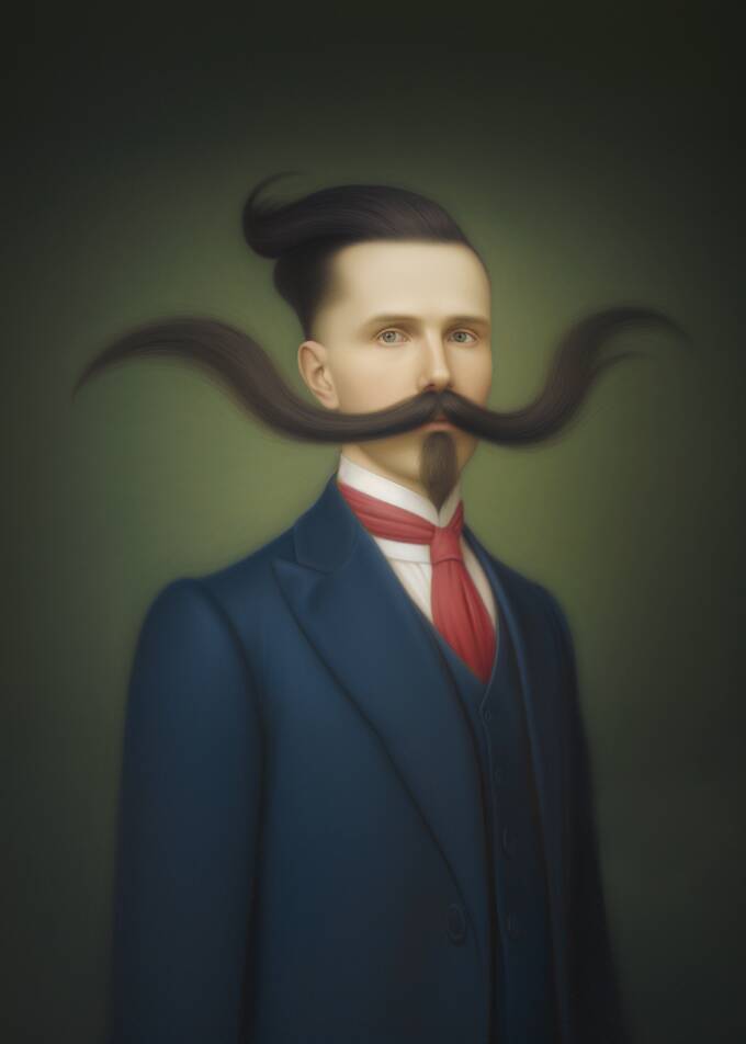 Old portrait - “Les moustachu-es” series