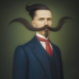 Old portrait - “Les moustachu-es” series
