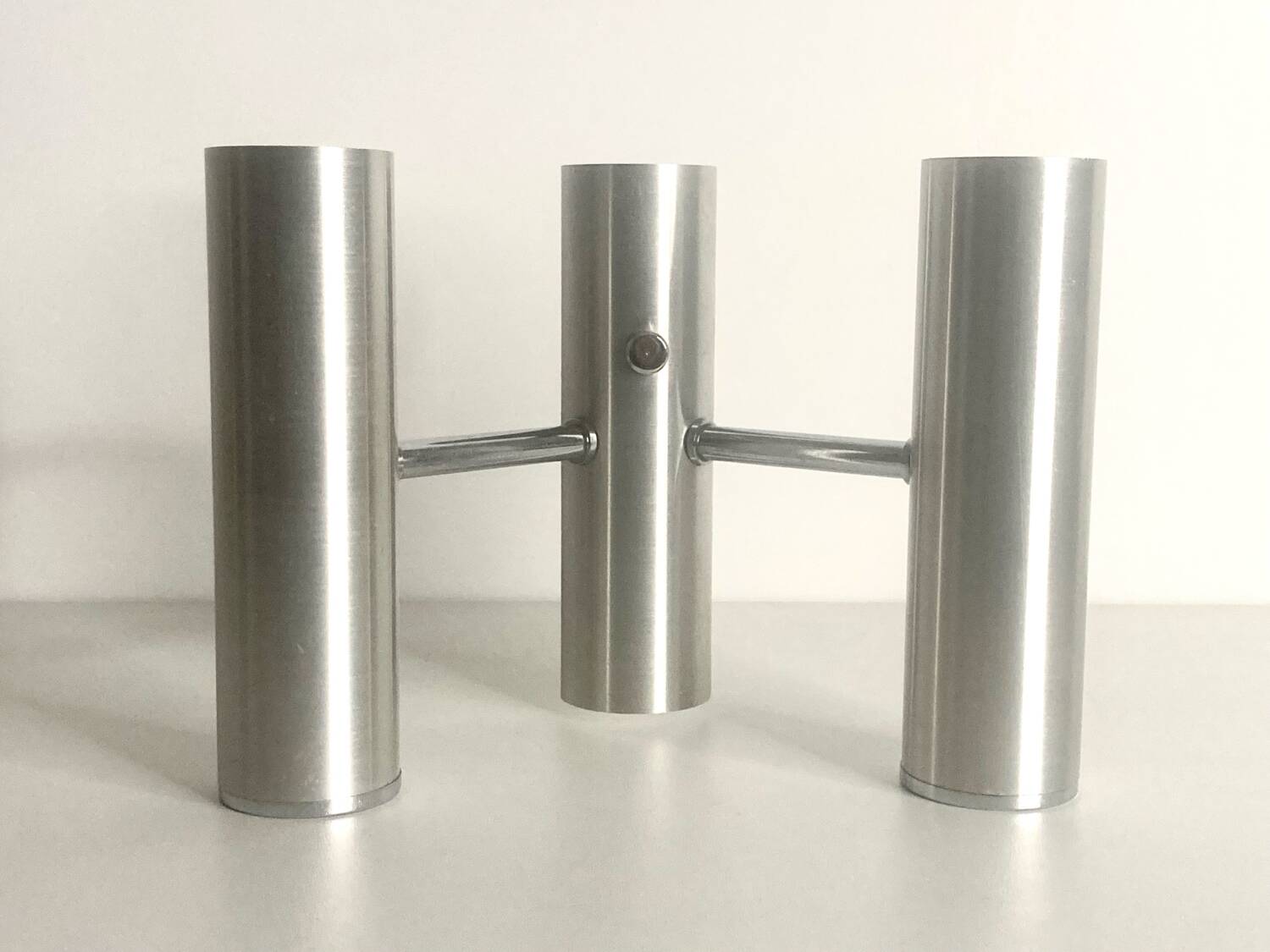 70s brushed steel wall light