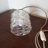 Vintage molded glass portable lamp