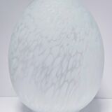 XL egg lamp white speckled glass design 70s H.37 cm