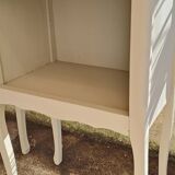 Set of two bedside tables in pearl gray painted wood 1960
