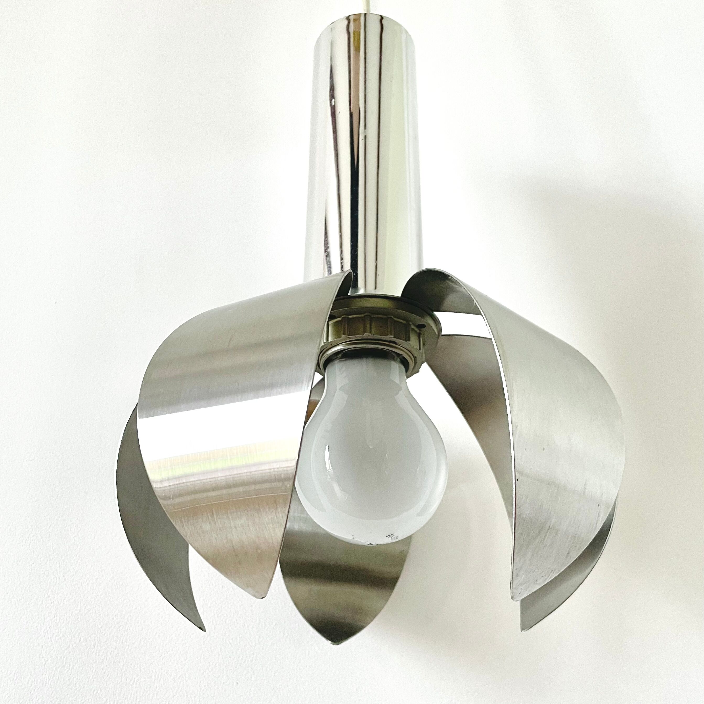 Brushed steel flower suspension