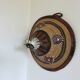 African conical hat, Fulani, in leather and braided rope, 1900, wall decoration