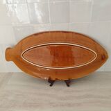 Sarreguemines / Large serving platter and matching fish-shaped sauce boat