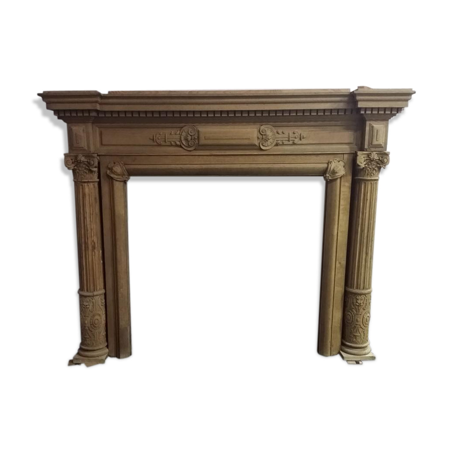 Architectural wood fireplace