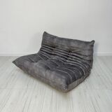 Vintage Original Grey Velvet Togo 2-Seater by Michel Ducaroy - Ligne Roset