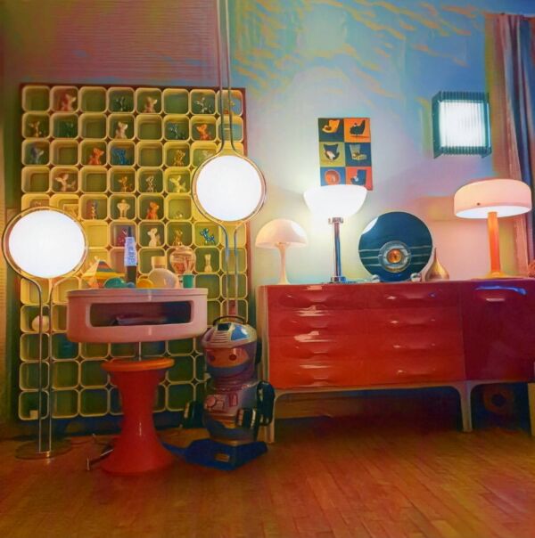 Grande Lampe New York Habitat vintage 80's