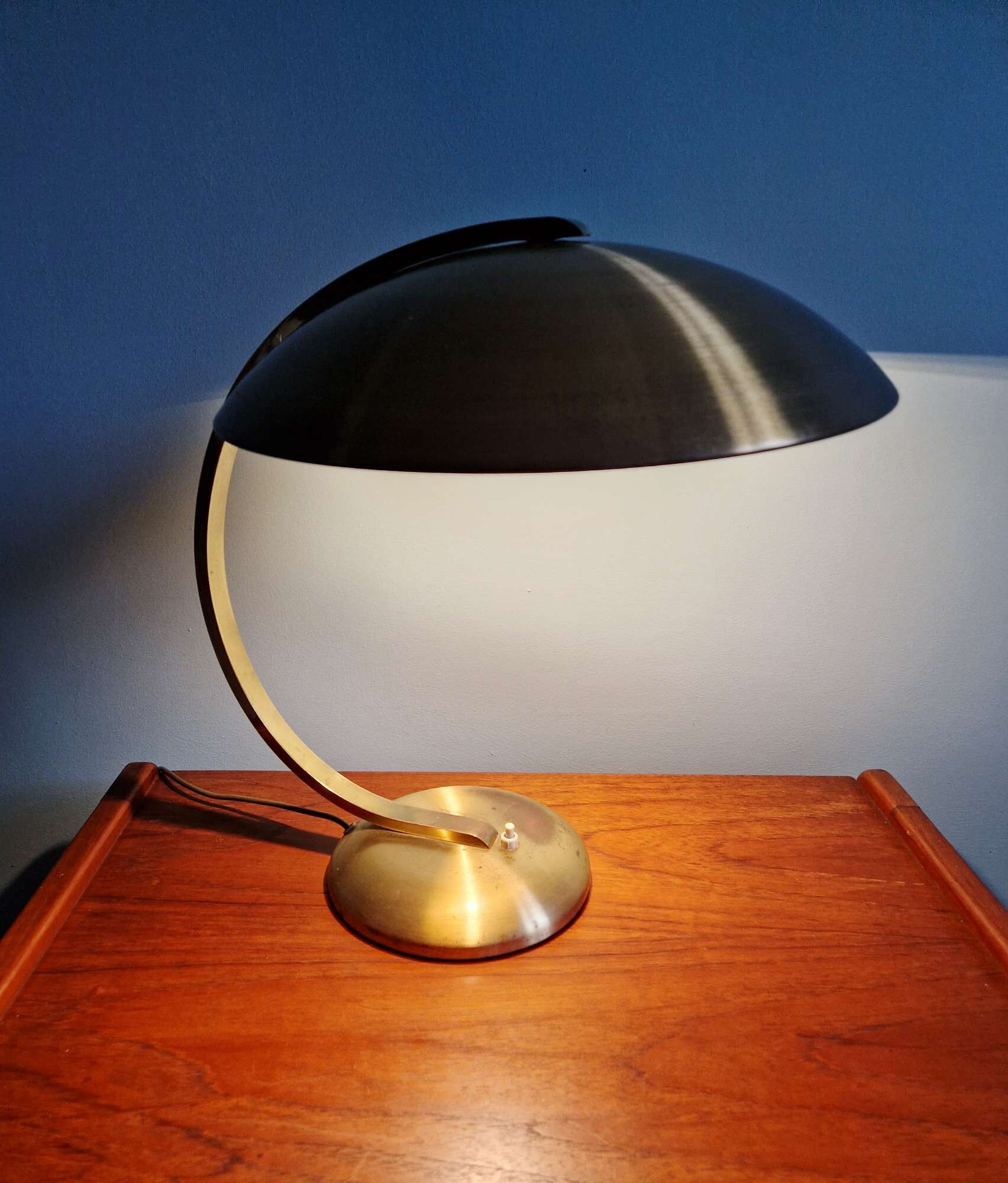 Lampe de bureau Bauhaus en laiton, Egon Hillebrand, 1930
