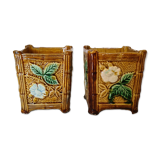French Art Nouveau Square Flower Pots, Late 19th Century