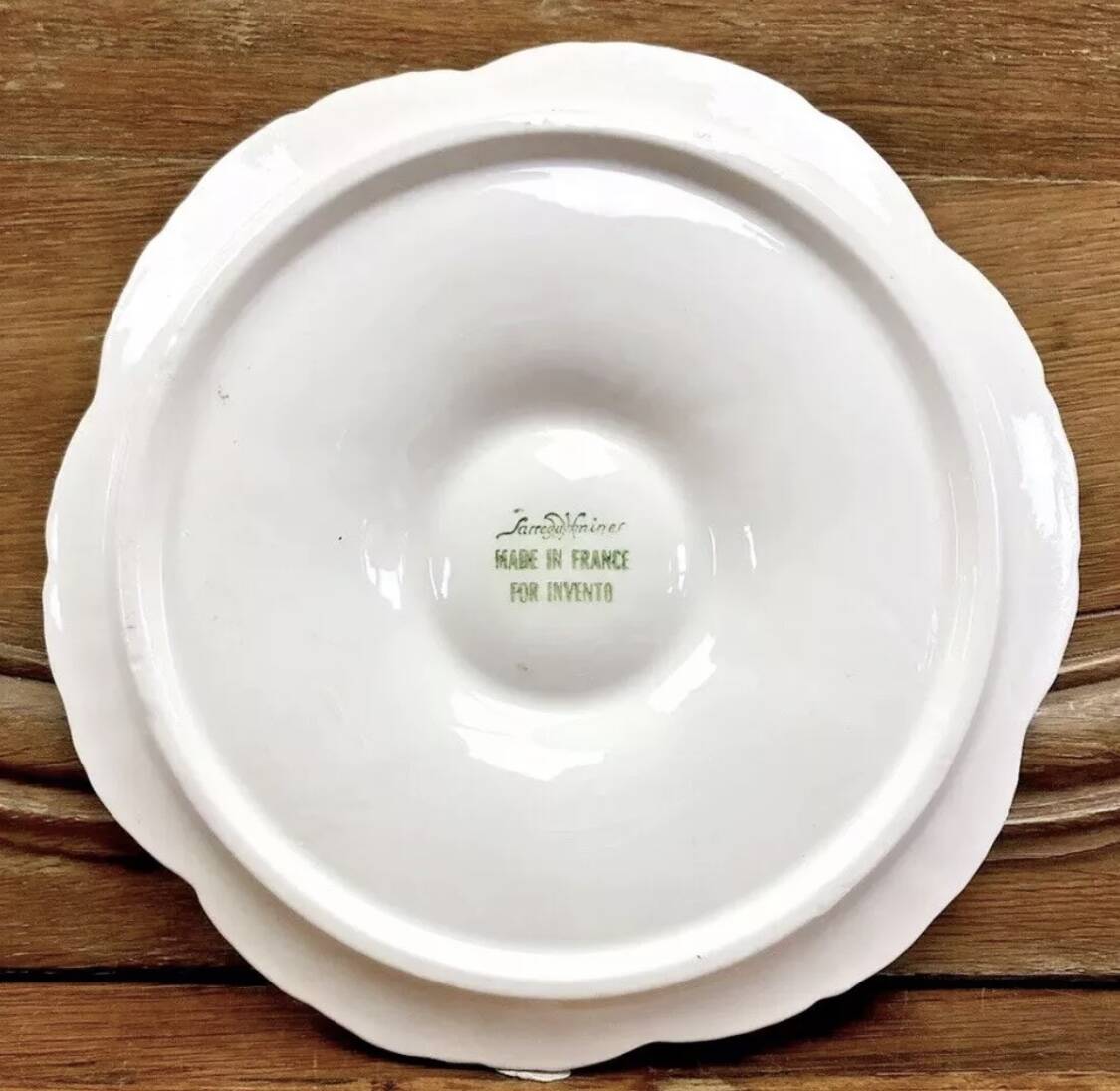6 assiettes à huîtres blanche barbotine Sarreguemines