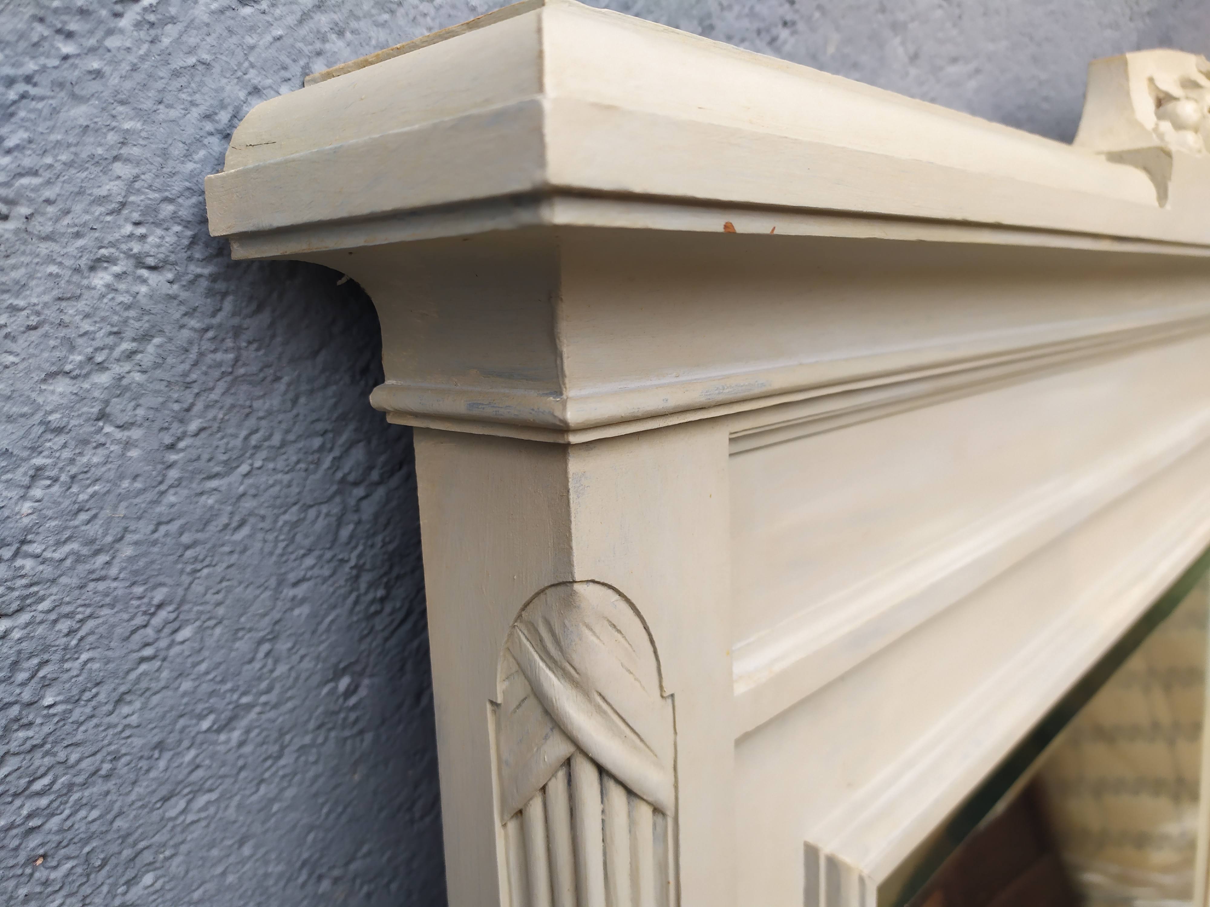 Old grey patinated mirror