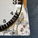Vintage formica clock silent wall pendulum 60s "Jaz flowers"