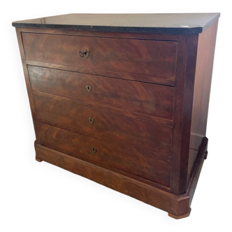 Louis Philippe black marble chest of drawers