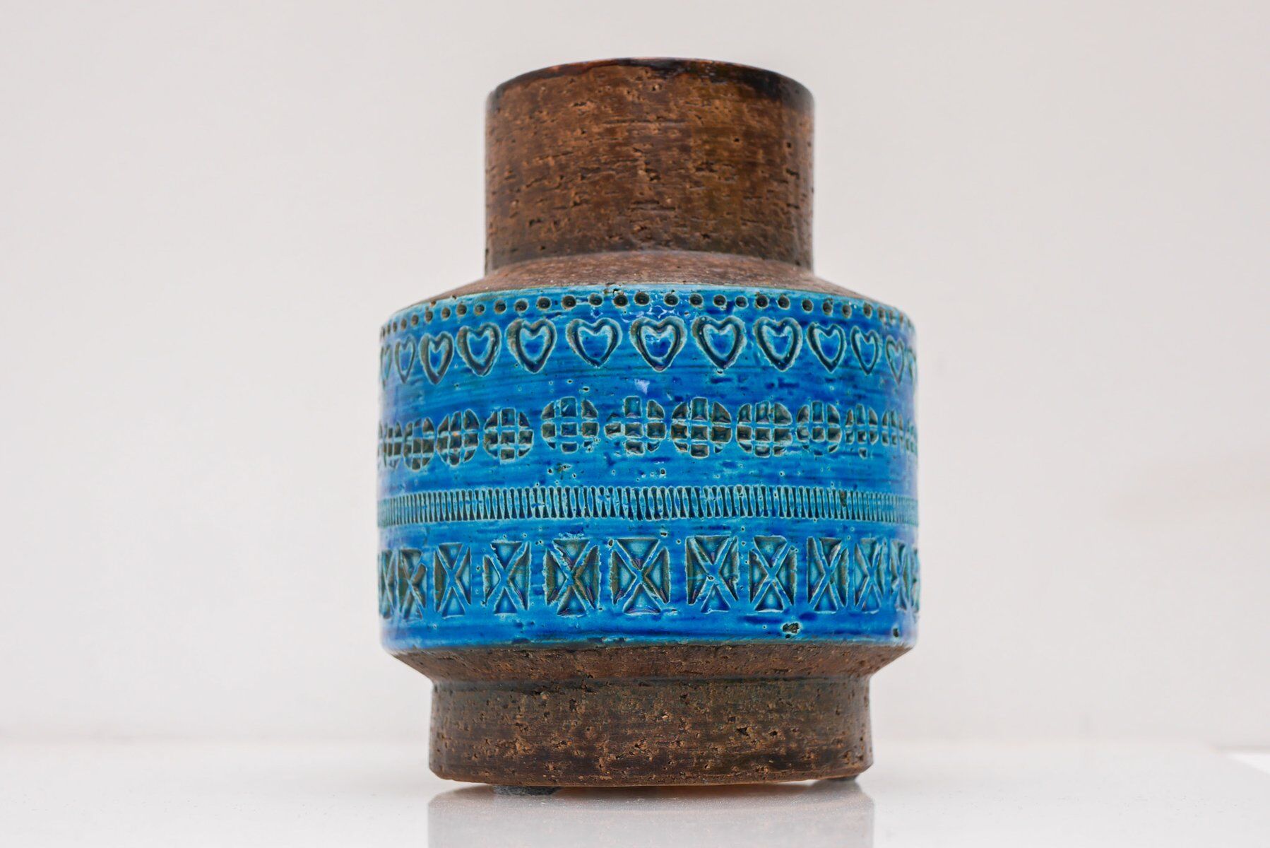Vintage Rimini Blue Ceramic Vase by Aldo Londi for Bitossi, Italy, 1960s