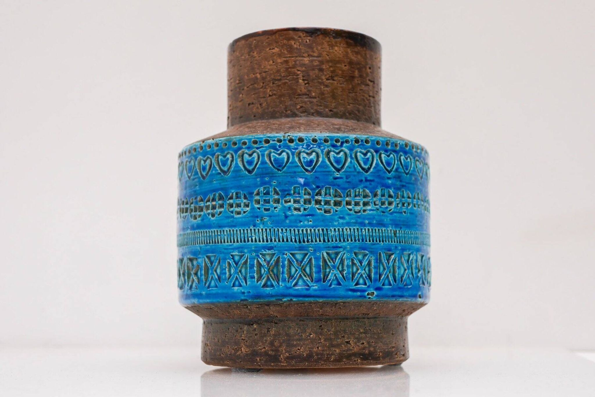Vintage Rimini Blue Ceramic Vase by Aldo Londi for Bitossi, Italy, 1960s