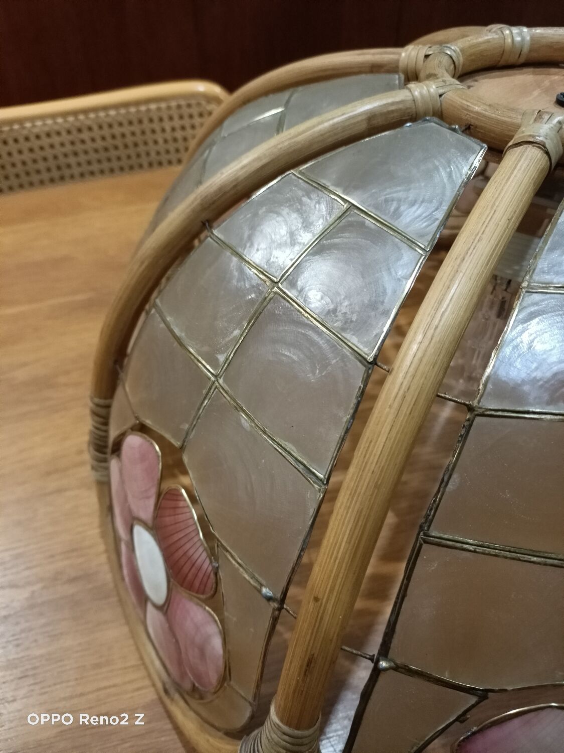 Suspension nacre et bambou