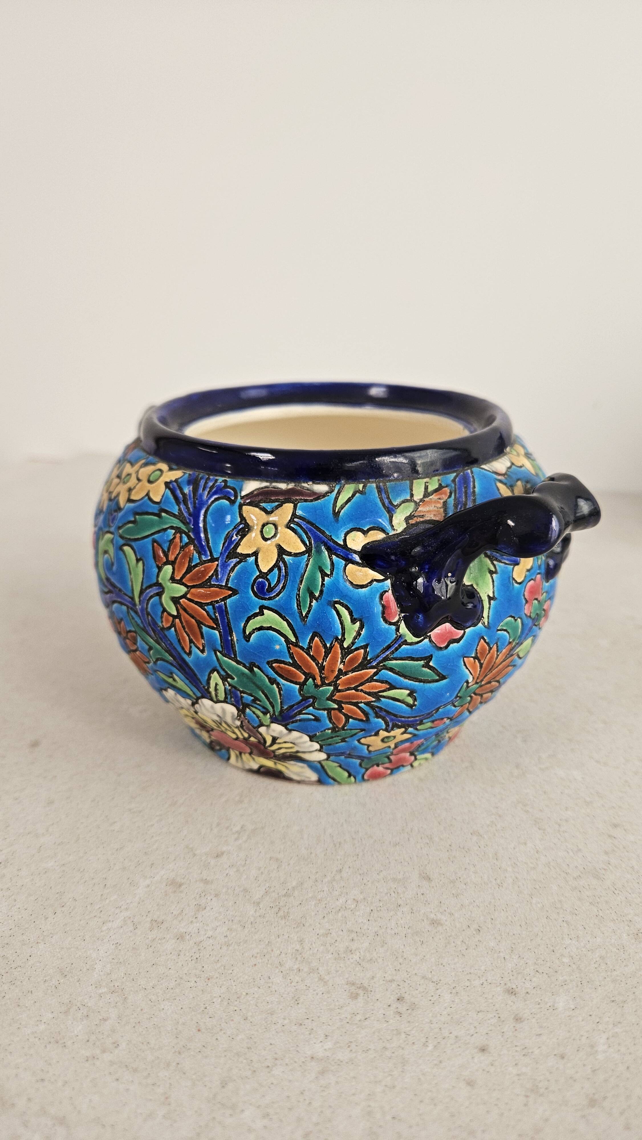 Complete tea/coffee service in Longwy enamel.