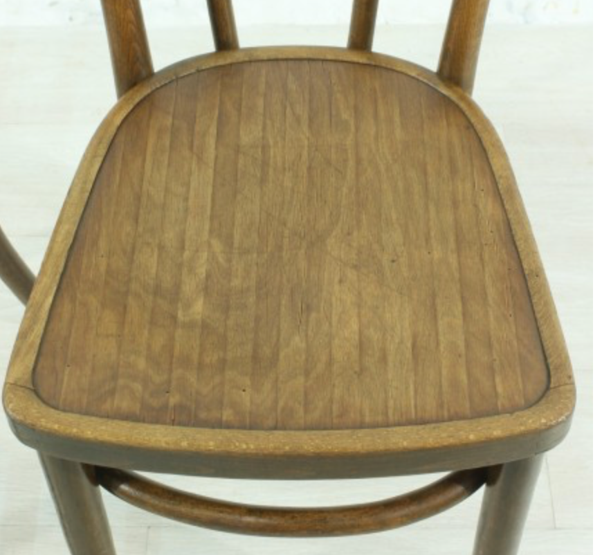 Set of 2 curved wooden chairs circa 1920