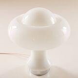 White opaline glass mushroom lamp from Peill & Putzler, Germany 1960s