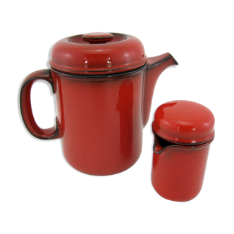 Cafetière en céramique rouge - Scandic Thomas Germany Rosenthal - design Herta Bengtson