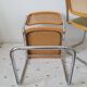 Paire de chaise Marcel Breuer cannage et tissu