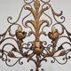Extra-large wall light with 7 arms, gold metal, acanthus leaf pattern, Palladio.