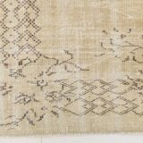 Vintage Cream & Brown Turkish Handmade Rug, 149x252Cm