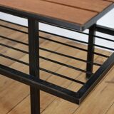 Vintage teak and ceramic coffee table 1960