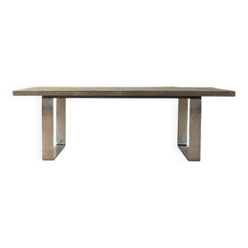 1970s brutalist coffee table by Peter Draenert
