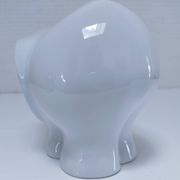 Two iridescent black and white ceramic elephants design