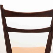Bistro chair in fawn leatherette and dark oak