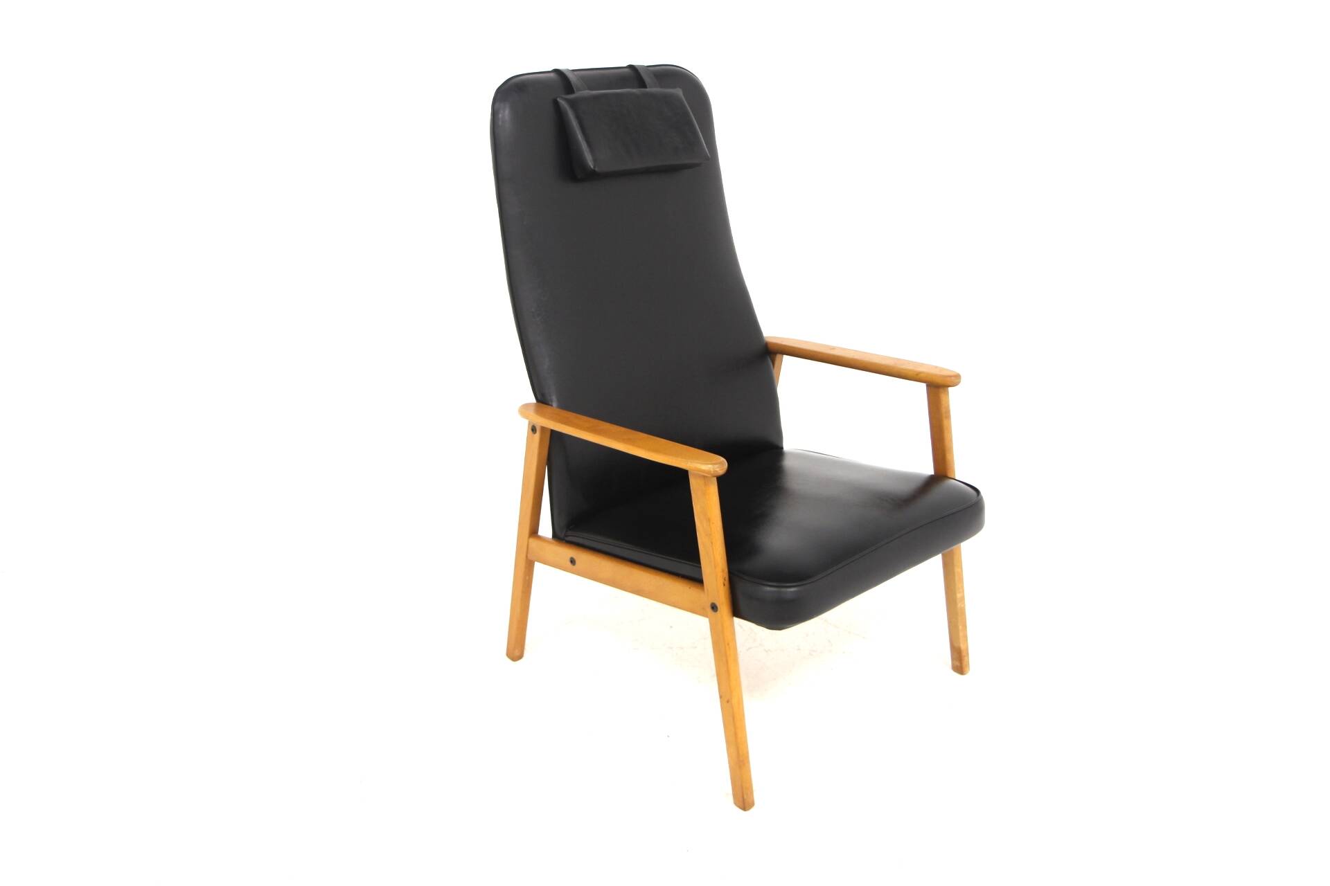 Scandinavian faux leather armchair, Sweden, 1960
