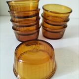 Set of 8 Duralex amber-colored ramekins