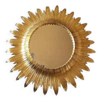 Gold metal sun mirror