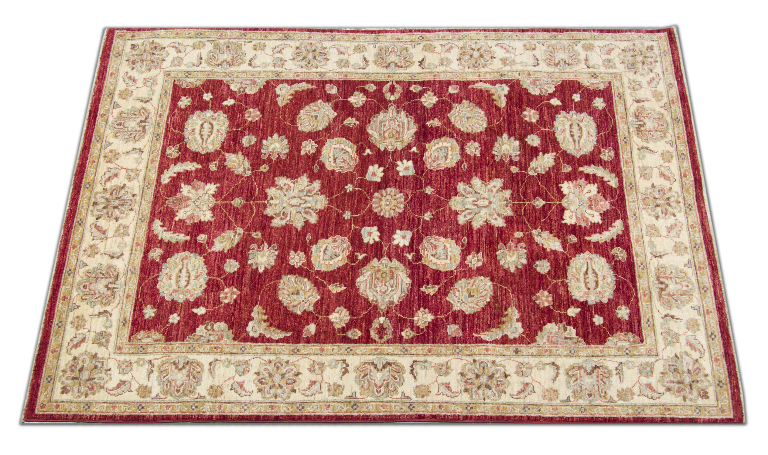 Traditional Red Wool Rug Ziegler Carpet- 144x190cm
