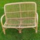 Vintage rattan basket bench