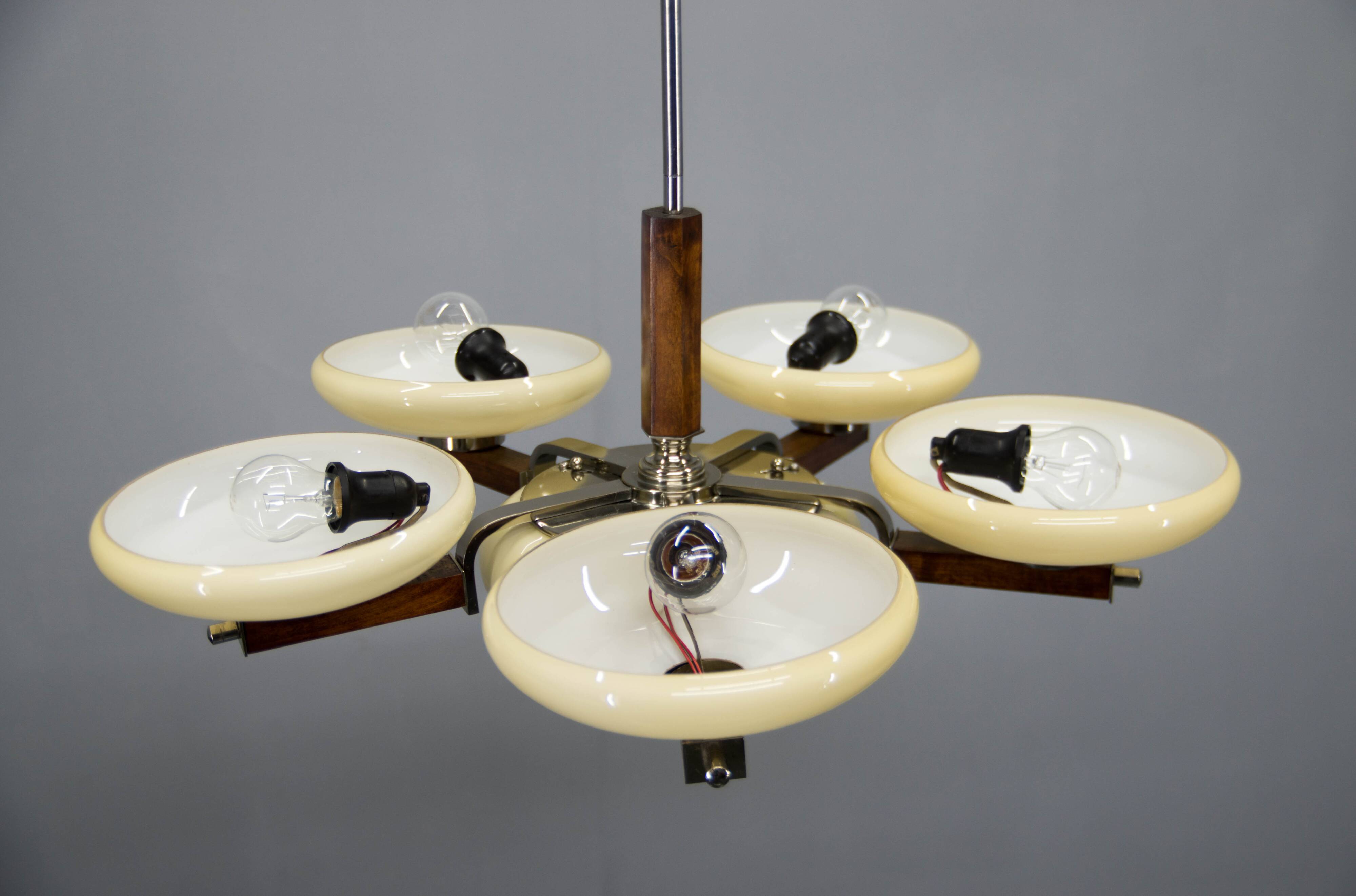 Large Art Deco Chandelier, Germany, 1930s, Restored