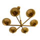 Italian Sciolari chandelier in brass, 6 burners with smoked glass, 1970