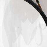 Vintage round steel mirror, Italy, 1970s.