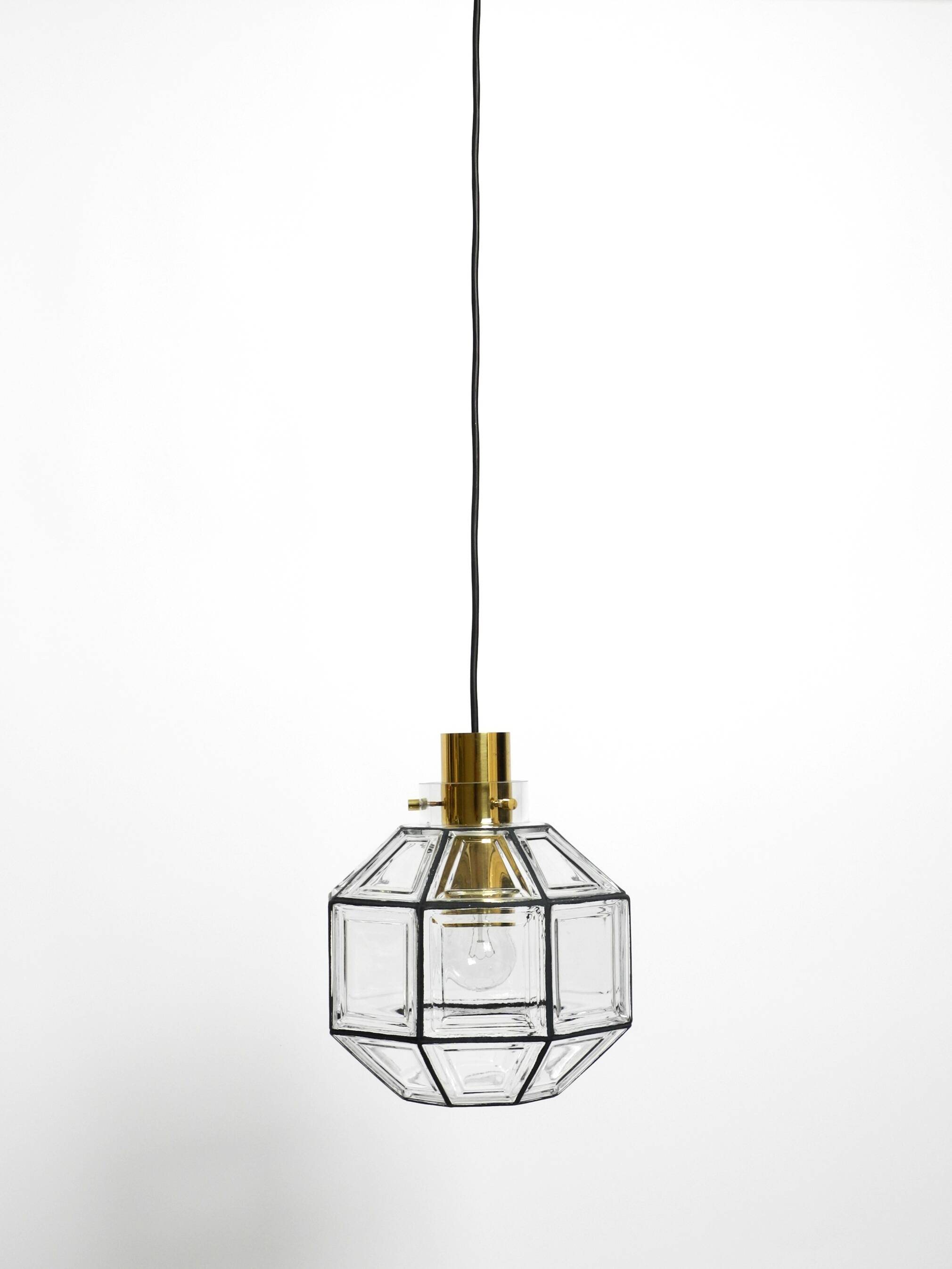 Beautiful rare original 60s  Limburg octagonal glass pendant lamp