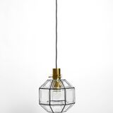 Beautiful rare original 60s  Limburg octagonal glass pendant lamp