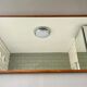 Vintage rectangular wall mirror teak frame