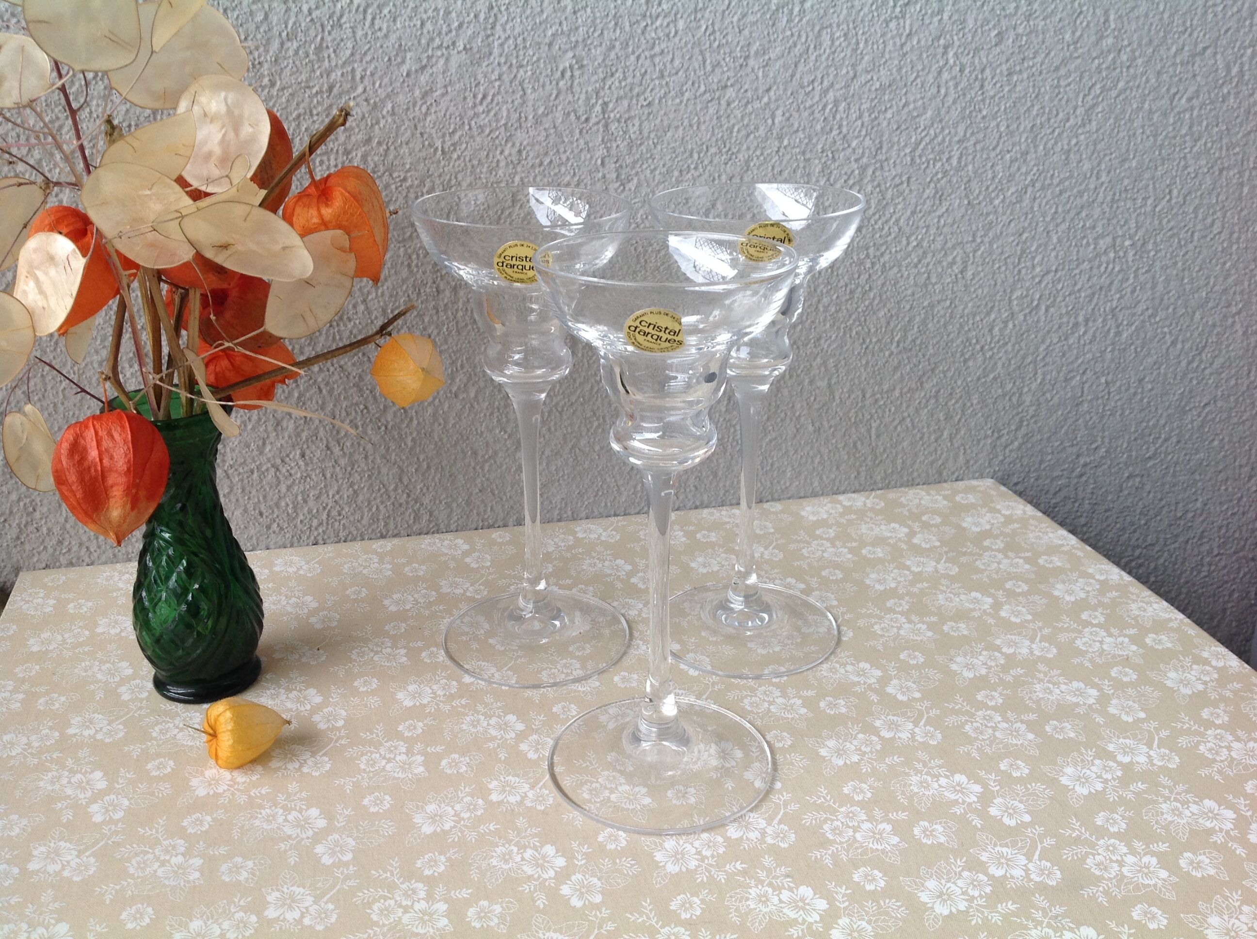 Crystal Bougeoirs from Arques France - Set of three