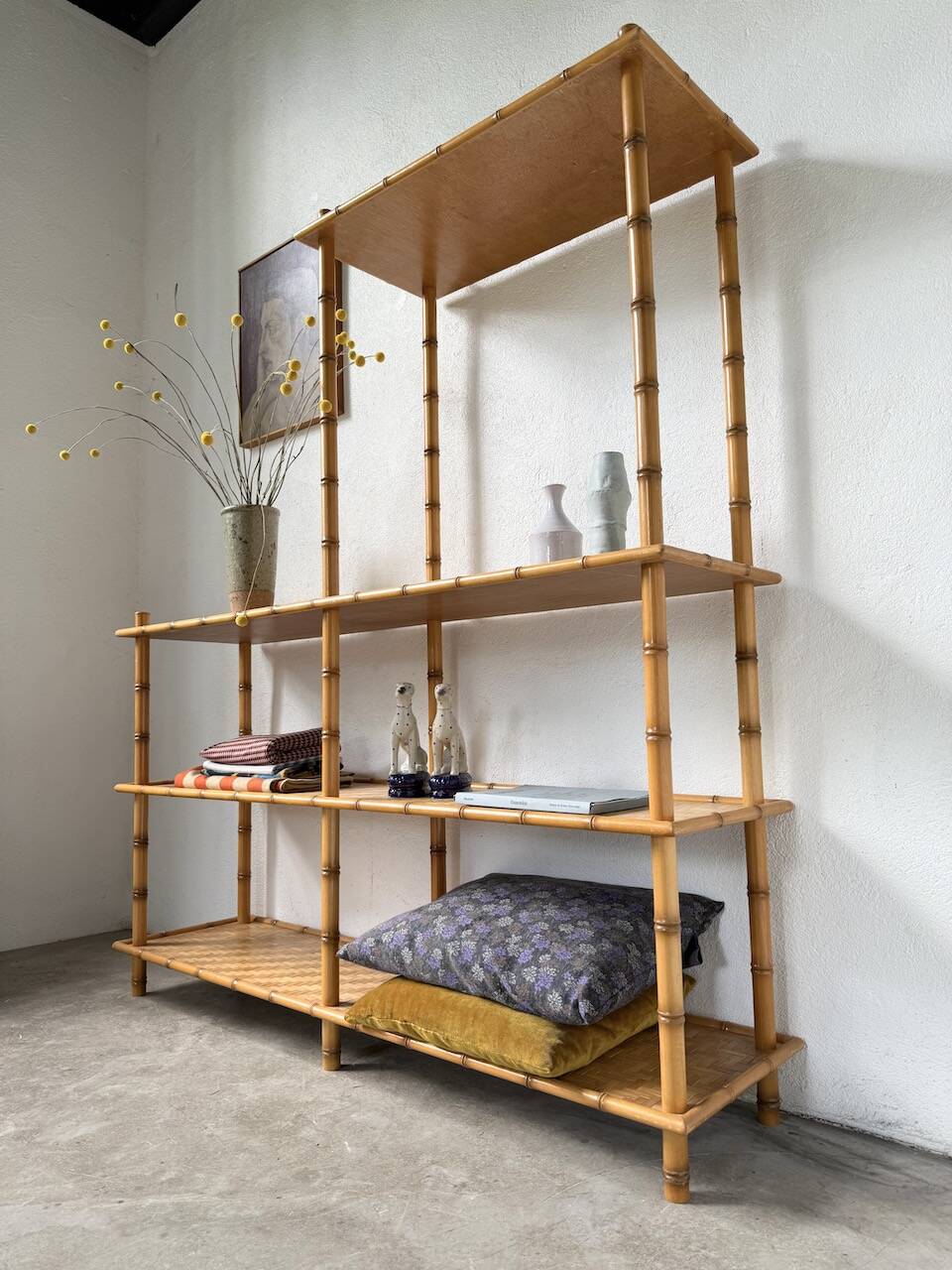 Large rattan shelf 1960