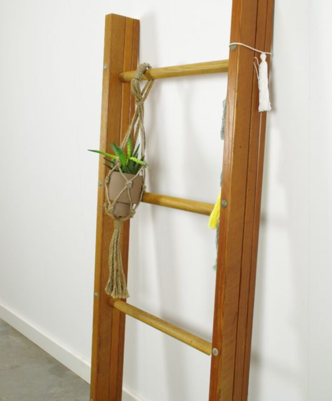 Vintage wooden decorative ladder