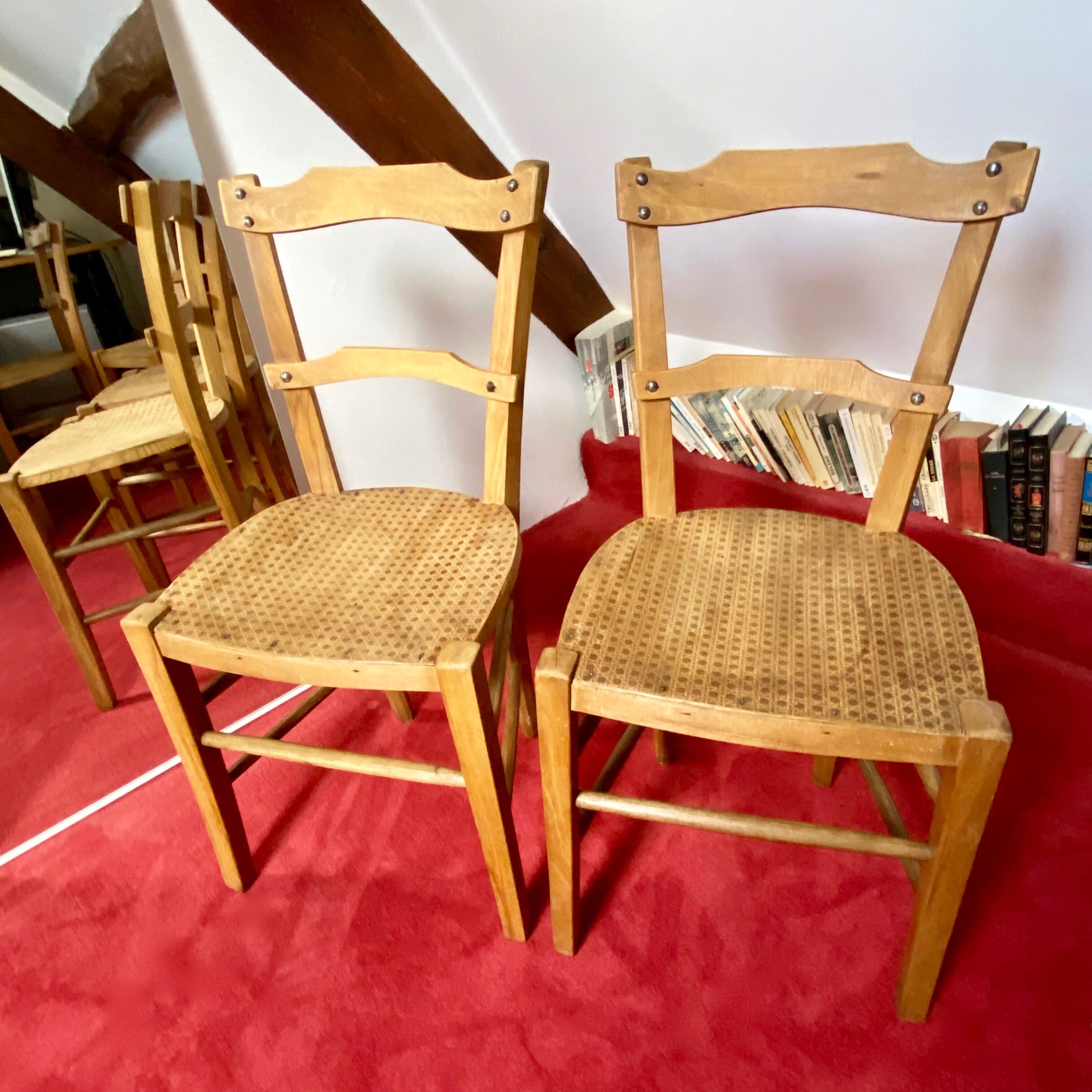 Ensemble de 5 chaises bistrot-années 40