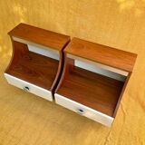 Duo of illuminated bedside tables from the 1970s